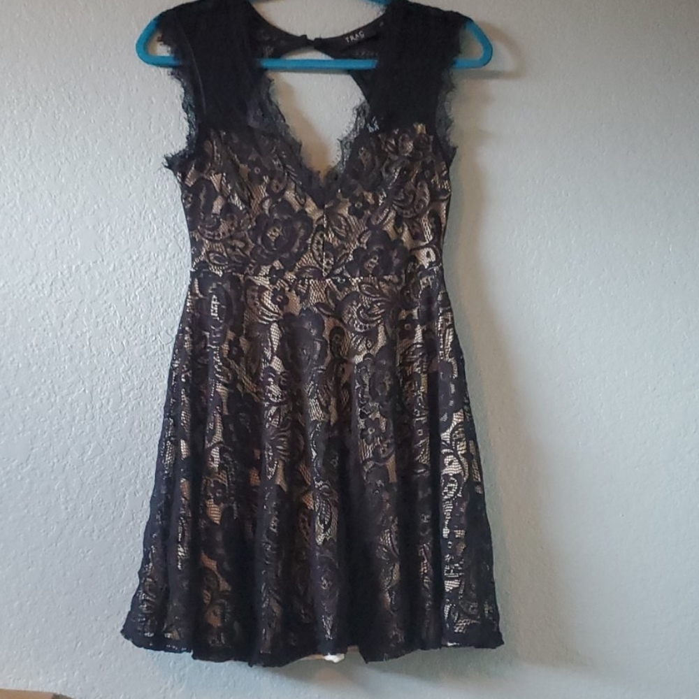 Black lace cocktail dress